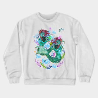 Princesses mermaid in the bubbles sea Crewneck Sweatshirt